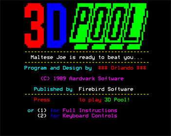 3D Pool - Screenshot - Game Title Image