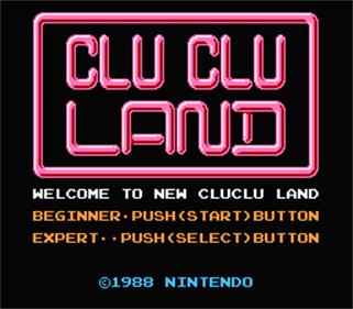 Clu Clu Land - Screenshot - Game Title Image
