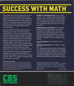 Success with Math: Quadratic Equations - Box - Back Image