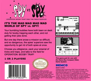 Spy vs Spy: Operation Boobytrap - Box - Back Image