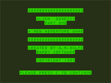 Alien Oddessy (Part I & II) - Screenshot - Game Title Image