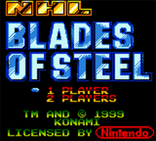 NHL Blades of Steel - Screenshot - Game Title Image