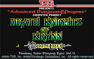 Death Knights of Krynn - Screenshot - Game Title Image