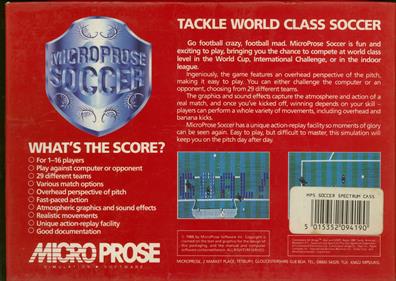 Microprose Soccer - Box - Back Image