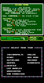 Tecmo Bowl (PlayChoice-10) - Screenshot - Game Select Image