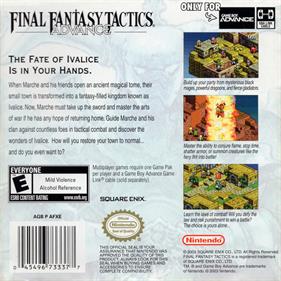 Final Fantasy Tactics Advance - Box - Back Image