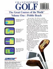 Championship Golf: The Great Courses of the World: Volume One: Pebble Beach - Box - Back Image