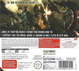 Resident Evil: The Mercenaries 3D - Box - Back Image