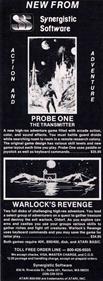 Probe One: The Transmitter - Advertisement Flyer - Front Image