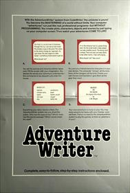 Adventure Writer - Box - Back Image
