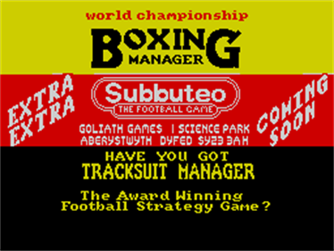 World Championship Boxing Manager - Screenshot - Game Title Image
