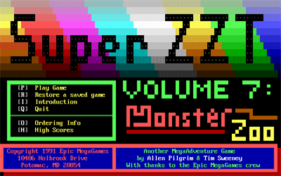 Super ZZT - Screenshot - Game Title Image