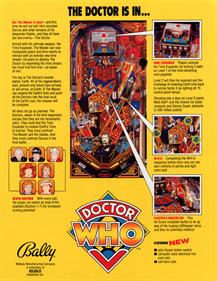 Doctor Who - Advertisement Flyer - Back Image