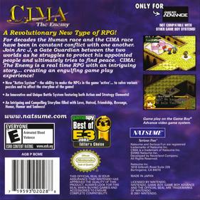 CIMA: The Enemy - Box - Back Image