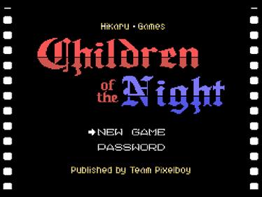 Children of the Night - Screenshot - Game Title Image