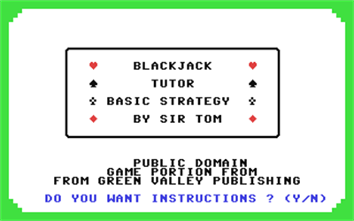 Blackjack Tutor Basic Strategy - Screenshot - Game Title Image