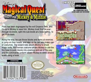 Disney's Magical Quest Starring Mickey & Minnie - Fanart - Box - Back