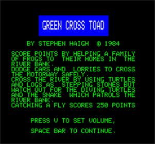 Green X Toad - Screenshot - Game Title Image