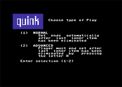 Quink - Screenshot - Game Select Image