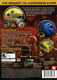 Sid Meier's Civilization IV: Beyond the Sword - Box - Back - Reconstructed Image