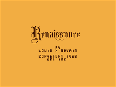 Renaissance - Screenshot - Game Title Image