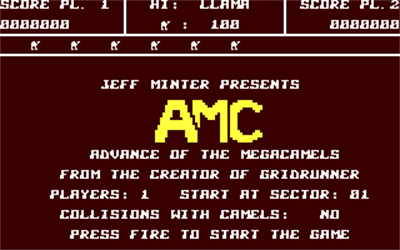 Advance of the Mega Camels - Screenshot - Game Title Image