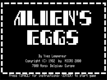 Alien's Eggs - Screenshot - Game Title Image