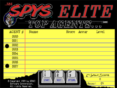 .386 Spys - Screenshot - High Scores Image