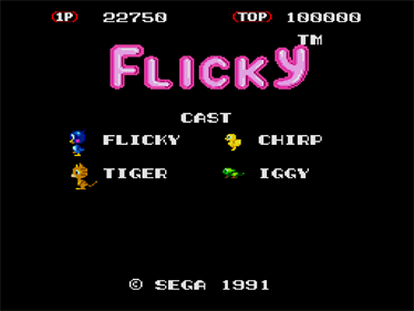 Flicky - Screenshot - Game Title Image