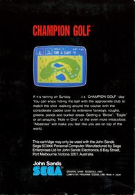 Champion Golf - Box - Back Image