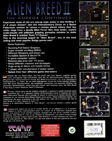 Alien Breed II: The Horror Continues - Box - Back Image