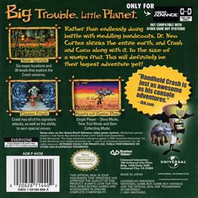 Crash Bandicoot: The Huge Adventure - Box - Back Image