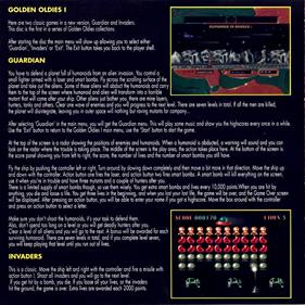 Golden Oldies I: Guardian and Invaders - Box - Back Image