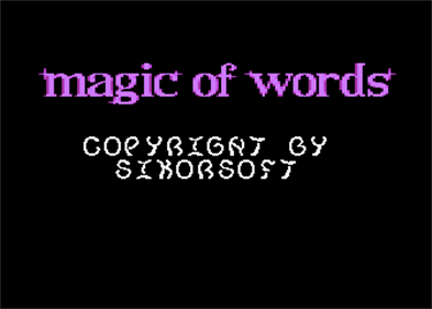 Magic of Words - Screenshot - Game Title Image