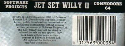 Jet Set Willy II: The Final Frontier - Box - Back Image