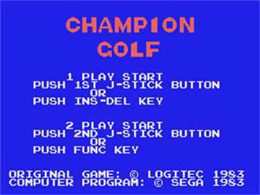 Champion Golf - Screenshot - Game Title Image