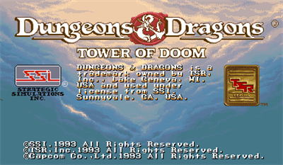 Dungeons & Dragons: Tower of Doom - Screenshot - Game Title Image