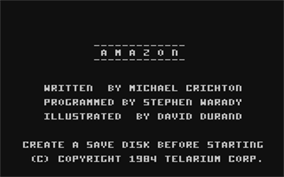 Amazon (Telarium) - Screenshot - Game Title Image
