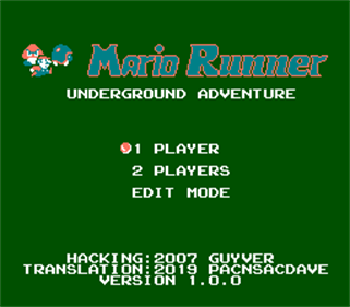 Mario Runner: Underground Adventure - Screenshot - Game Title Image