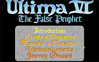 Ultima VI: The False Prophet - Screenshot - Game Title Image