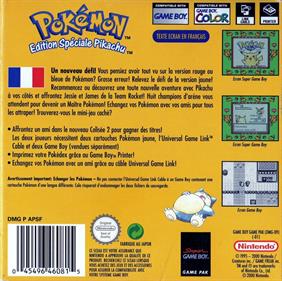 Pokémon Yellow Version: Special Pikachu Edition - Box - Back Image