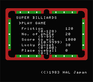 Super Billiards - Screenshot - Game Select Image