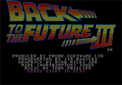 Back to the Future Part III - Screenshot - Game Title Image