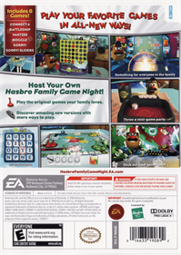 Hasbro Family Game Night - Box - Back Image