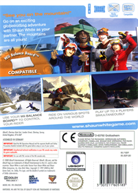 Shaun White Snowboarding: Road Trip - Box - Back Image