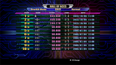 Raiden IV x MIKADO remix - Screenshot - High Scores Image