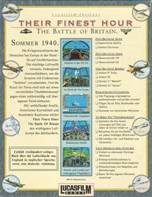 Their Finest Hour: The Battle of Britain - Box - Back Image