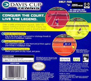 Davis Cup Tennis - Box - Back Image