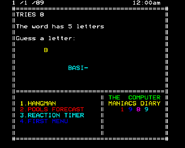 Computer Maniacs 1989 Diary