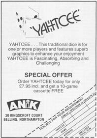Yahtcee - Advertisement Flyer - Front Image